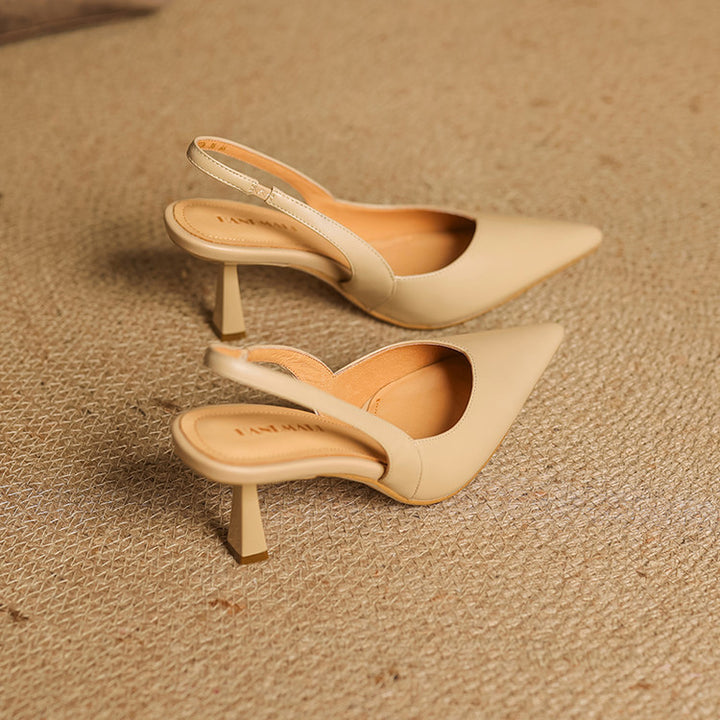 Aurel Slingback Leather Heels
