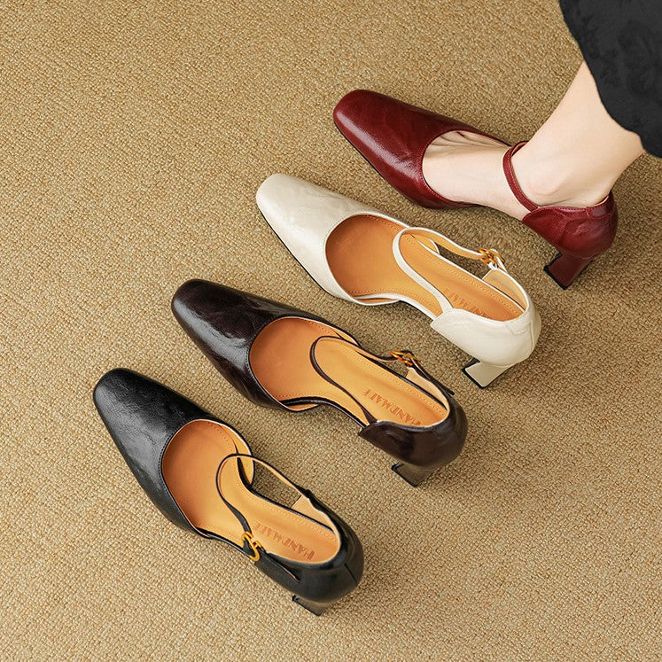 Virelle D’Orsay Leather Heels