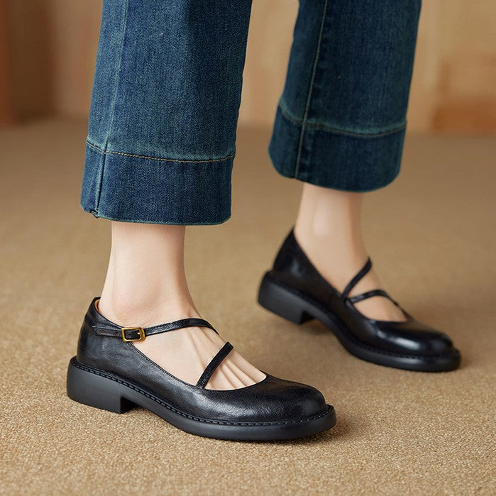 Ruelle Leather Mary Janes