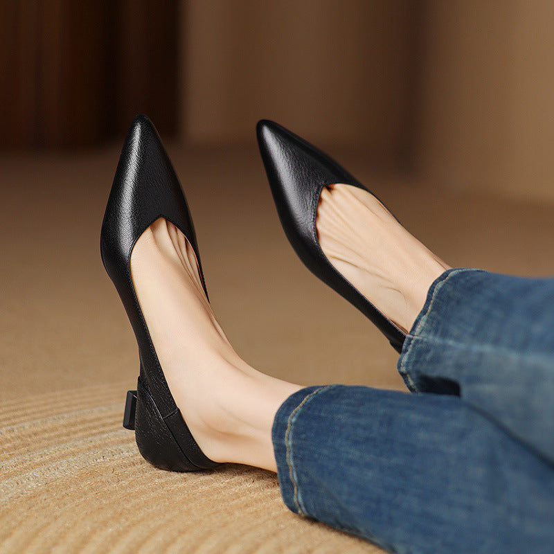 Elara Pointed Leather Pumps