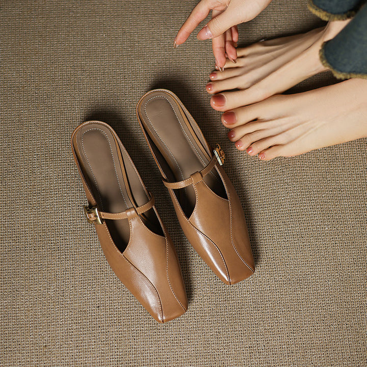 Luna Sculpt Leather Mules