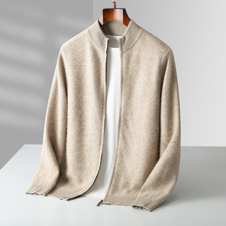 Orvien Wool Funnel-Neck Cardigan