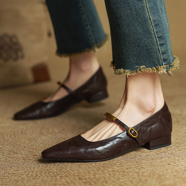 Eloria Lambskin Mary Janes