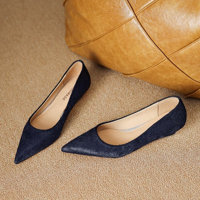 Marcele Haircalf Low-Heel Wedge