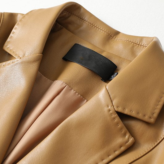 Liora Lambskin Leather Blazer