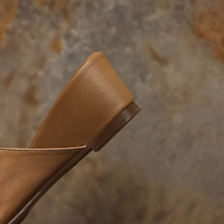 Elise Square-Toe Leather Mules