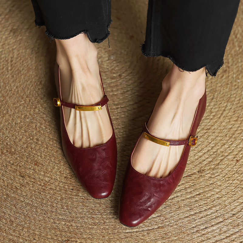 Eloria Lambskin Mary Janes