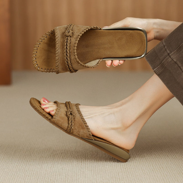 Alba Woven Leather Slides