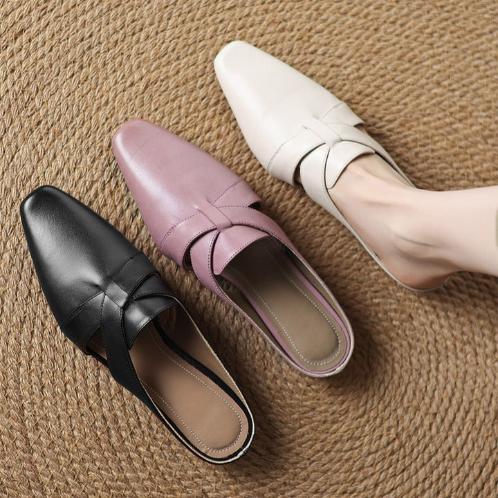 Virelle Cross Leather Mules