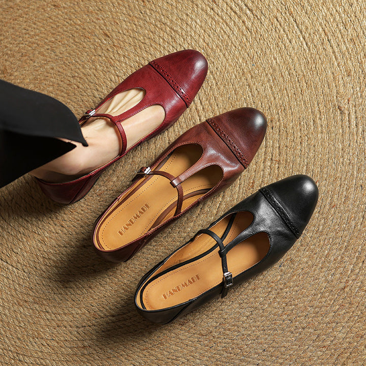 Esmira Strap Leather Pumps