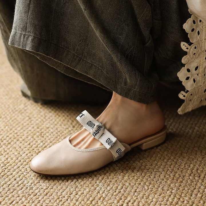 Maelle Bow Leather Mules