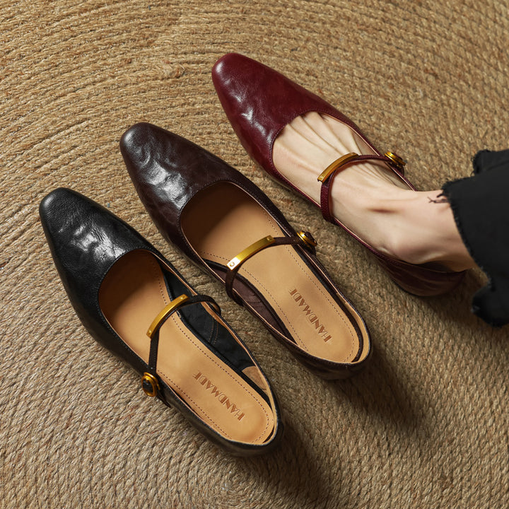 Eloria Lambskin Mary Janes