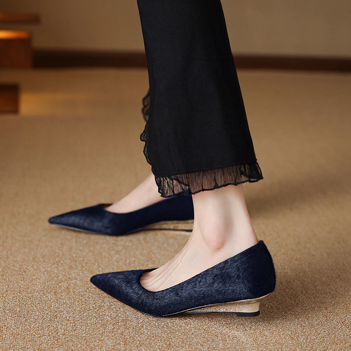 Marcele Haircalf Low-Heel Wedge