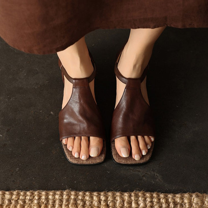 Seline T-Bar Leather Sandals
