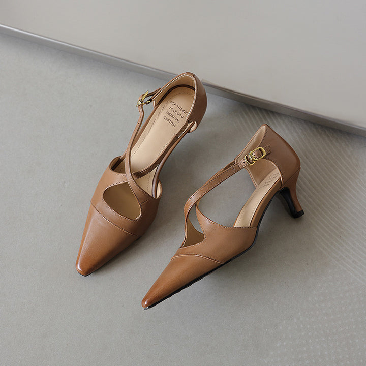 Celest Leather Mary-Jane Heels
