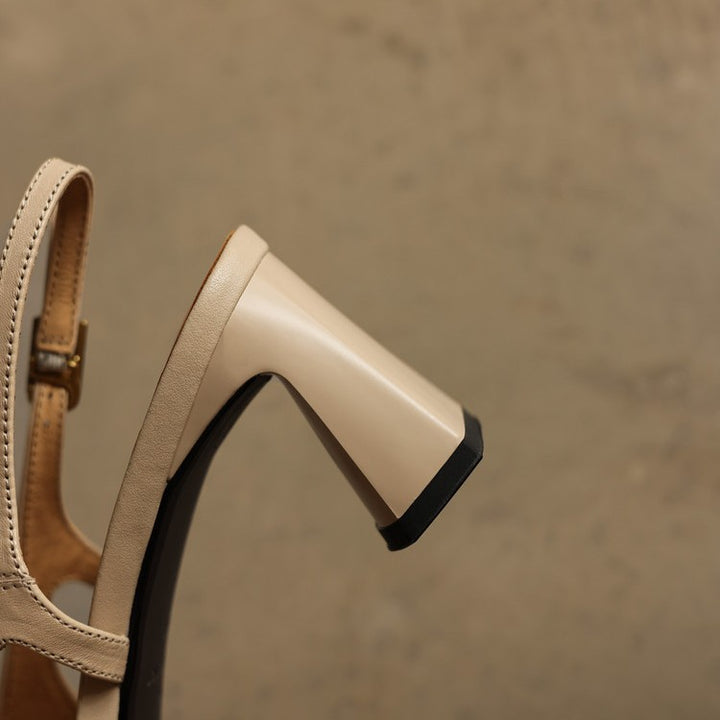 Cielle Leather Slingback Heels