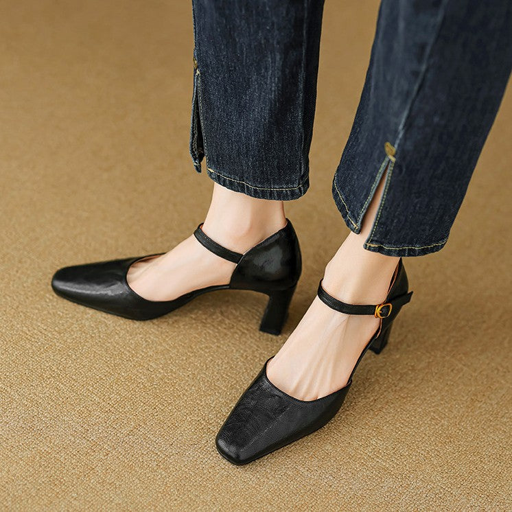 Virelle D’Orsay Leather Heels
