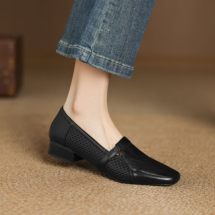 Marvone Low-Heel Leather Loafer