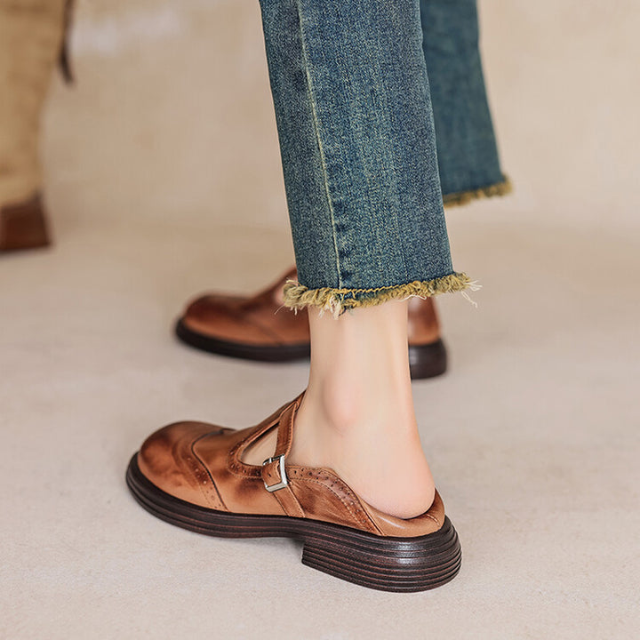 Veloria Leather Mary Janes