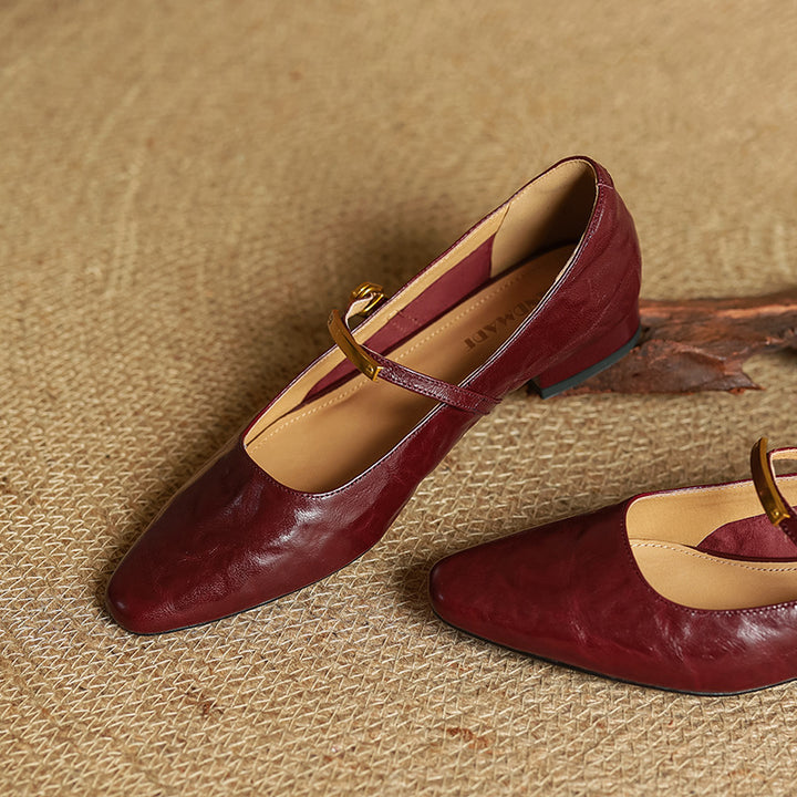 Eloria Lambskin Mary Janes