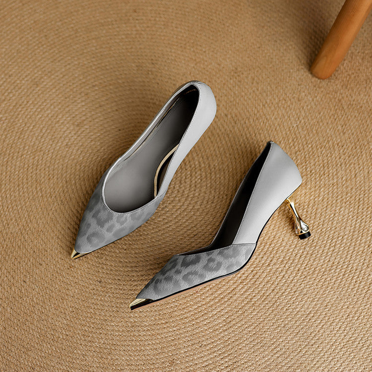 Orlena Leather Sculpt Heels