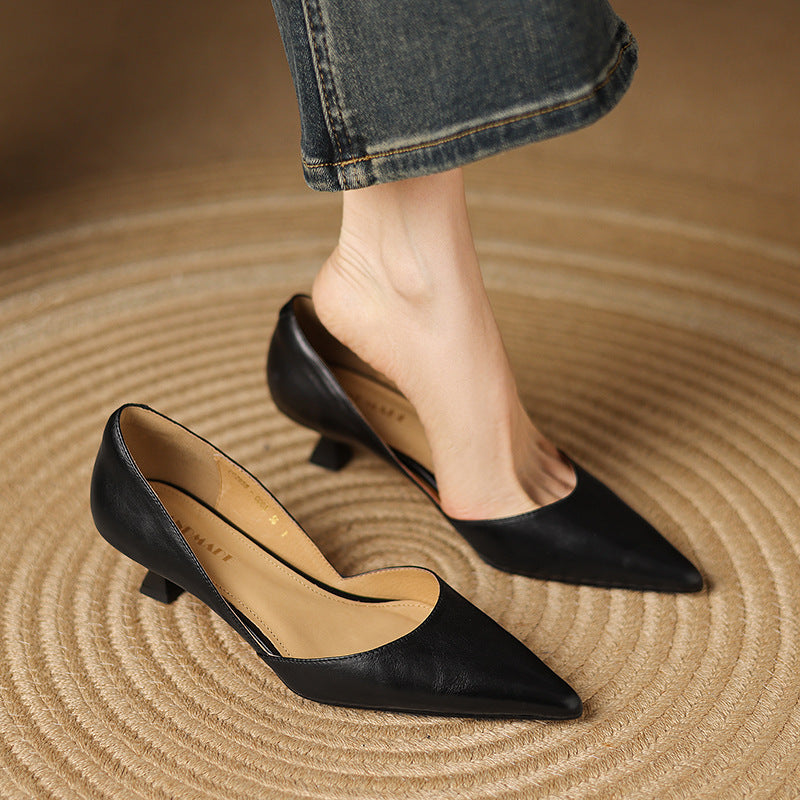 Ceyra Leather Heels