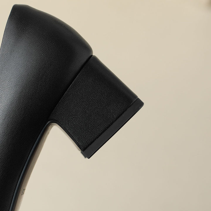 Elara Square-Toe Leather Pumps