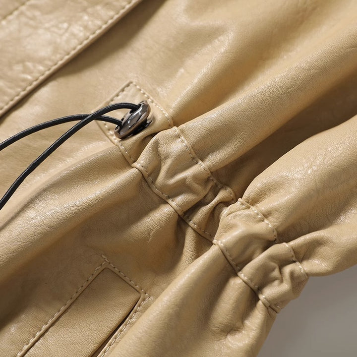 Velisse Drawstring Leather Jacket
