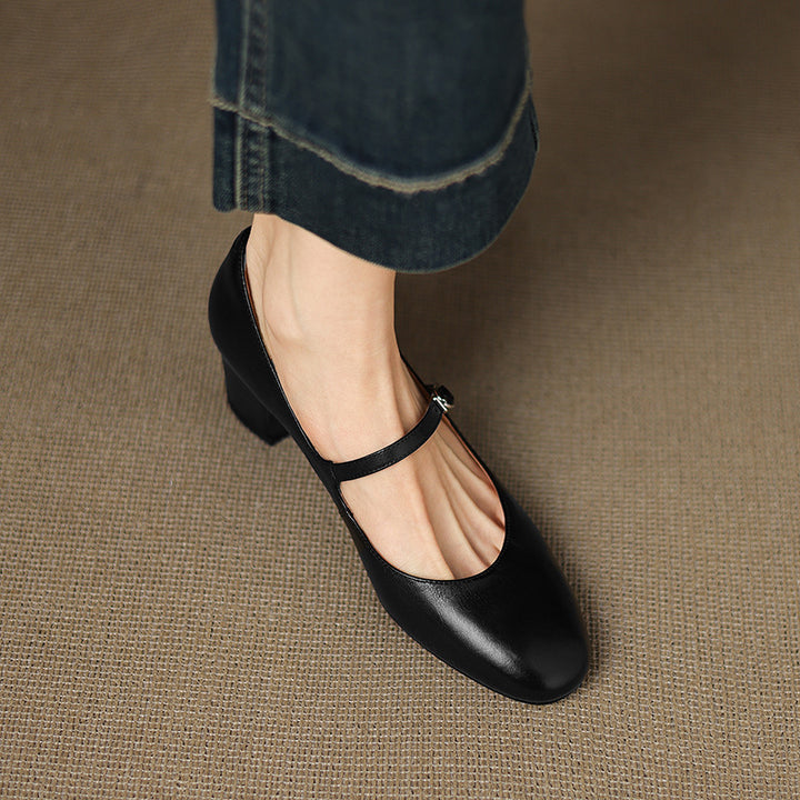 Caelen Leather Block Heels