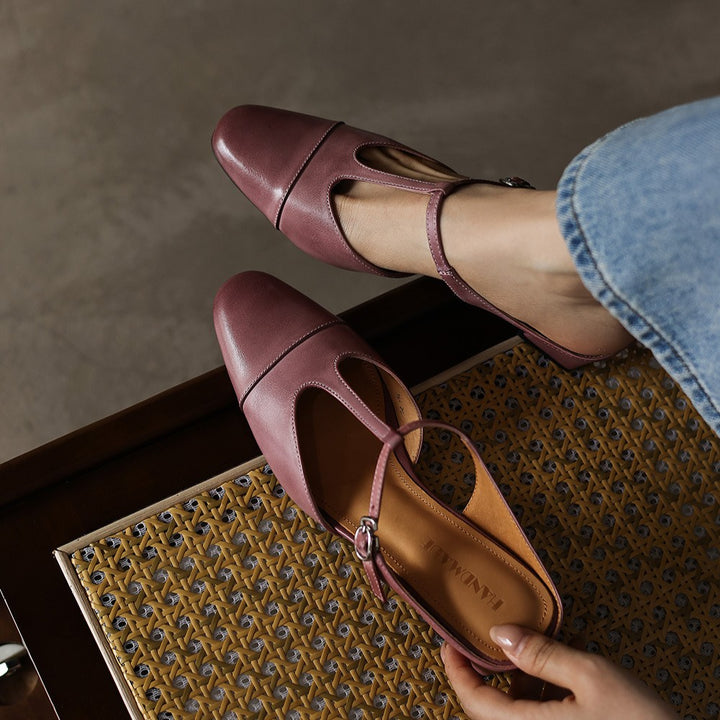 Rovell T-Bar Leather Mules
