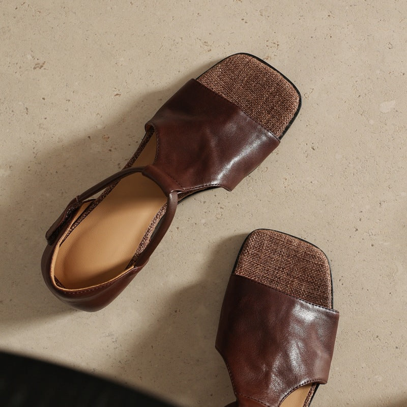 Seline T-Bar Leather Sandals