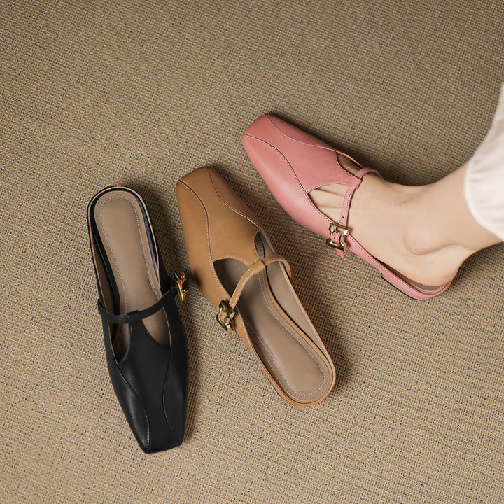 Luna Sculpt Leather Mules