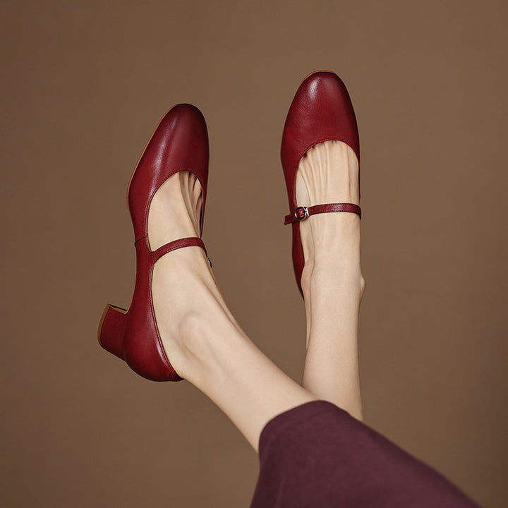 Caelen Leather Block Heels