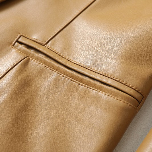 Liora Lambskin Leather Blazer