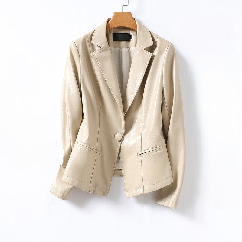 Liora Lambskin Leather Blazer