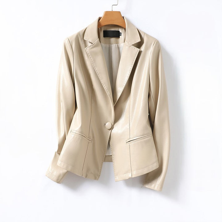 Liora Lambskin Leather Blazer