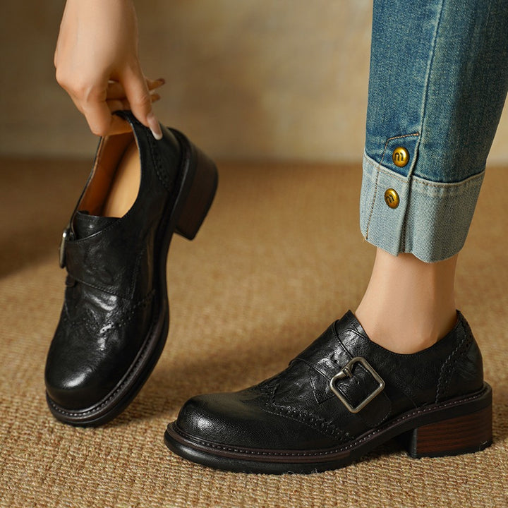 Tessa Monk-Strap Leather Brogues