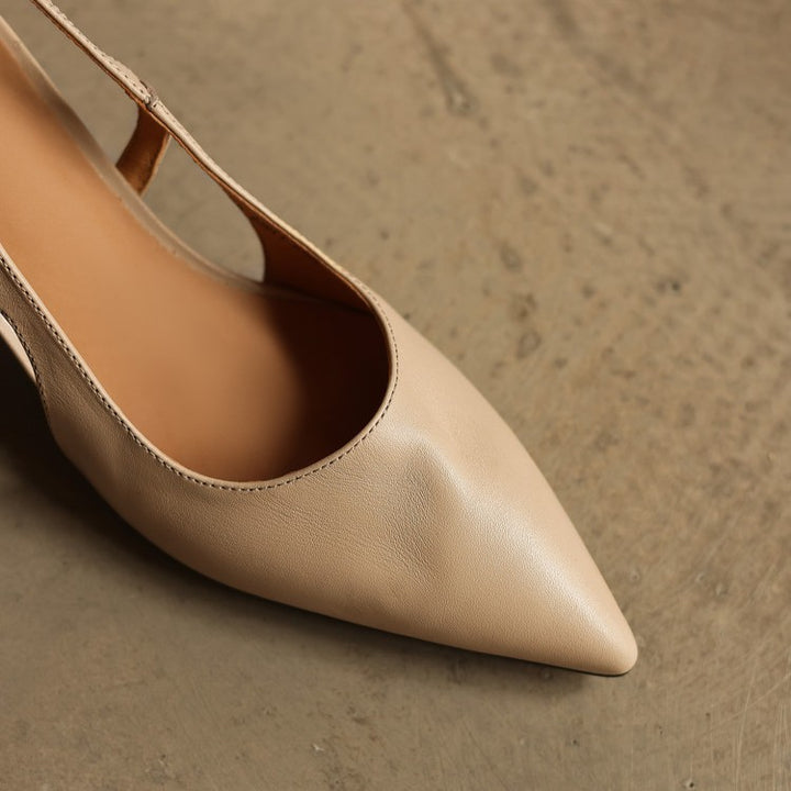 Cielle Leather Slingback Heels