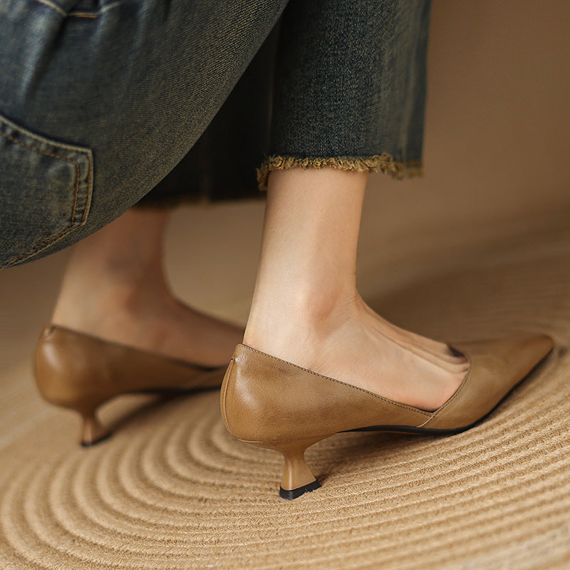 Ceyra Leather Heels