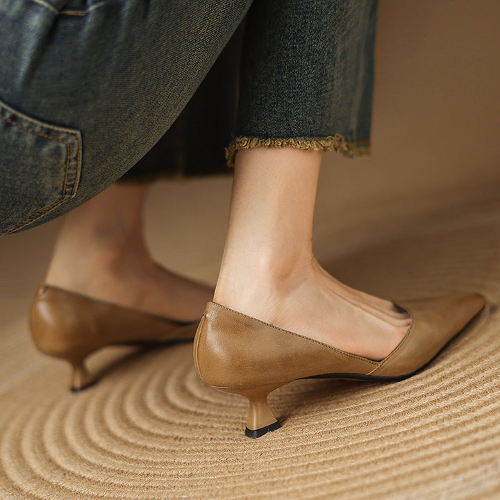 Ceyra Leather Heels