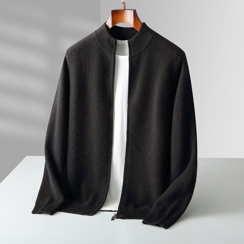 Orvien Wool Funnel-Neck Cardigan