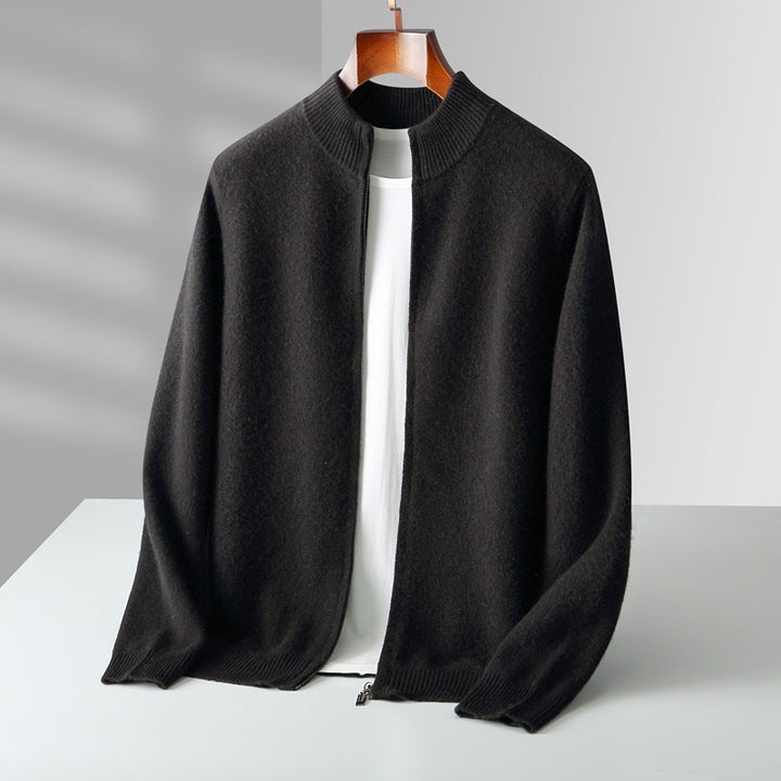 Orvien Wool Funnel-Neck Cardigan
