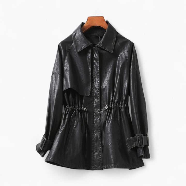 Velisse Drawstring Leather Jacket