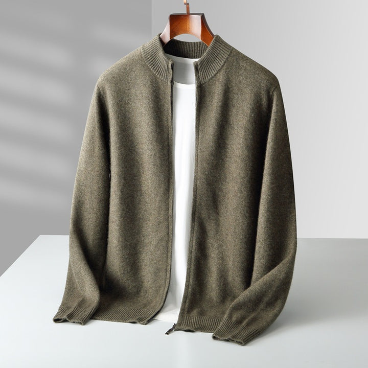 Orvien Wool Funnel-Neck Cardigan
