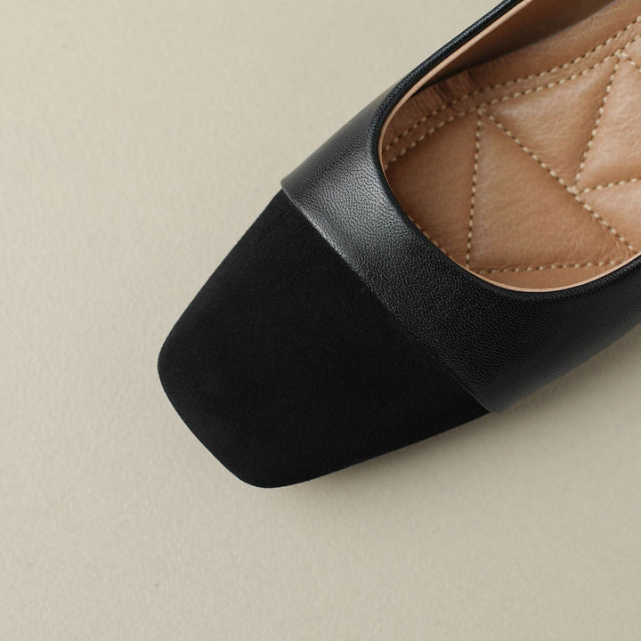 Elara Square-Toe Leather Pumps