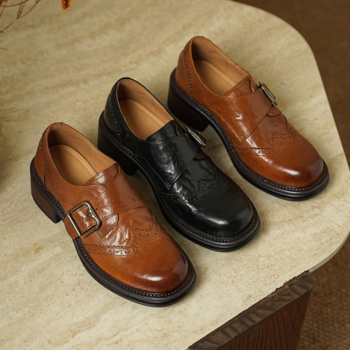 Tessa Monk-Strap Leather Brogues