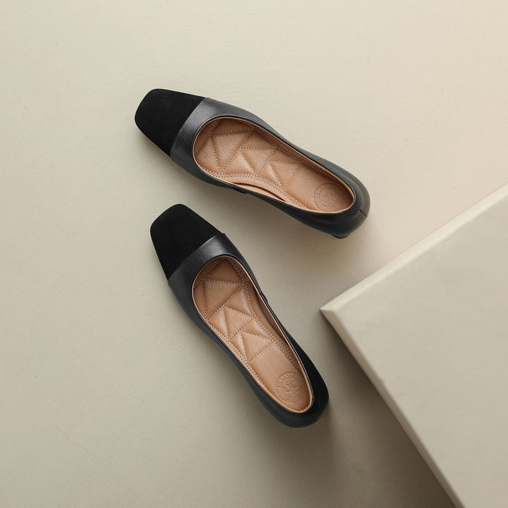 Elara Square-Toe Leather Pumps