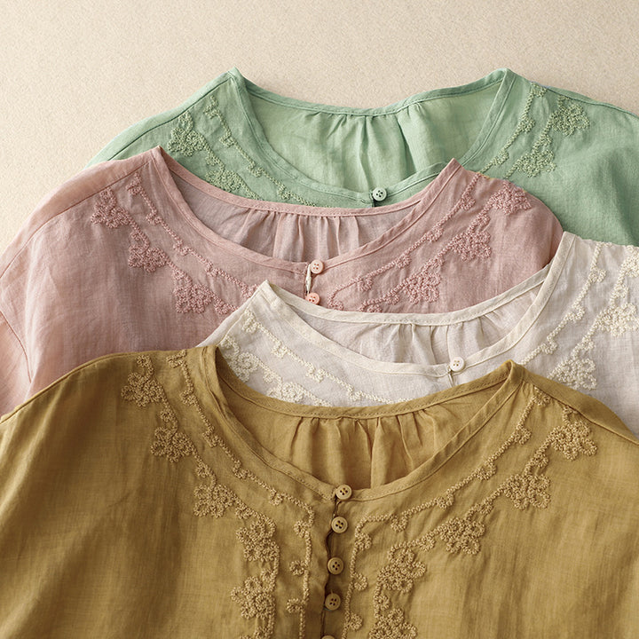 Lureva Cotton-Linen Blouse