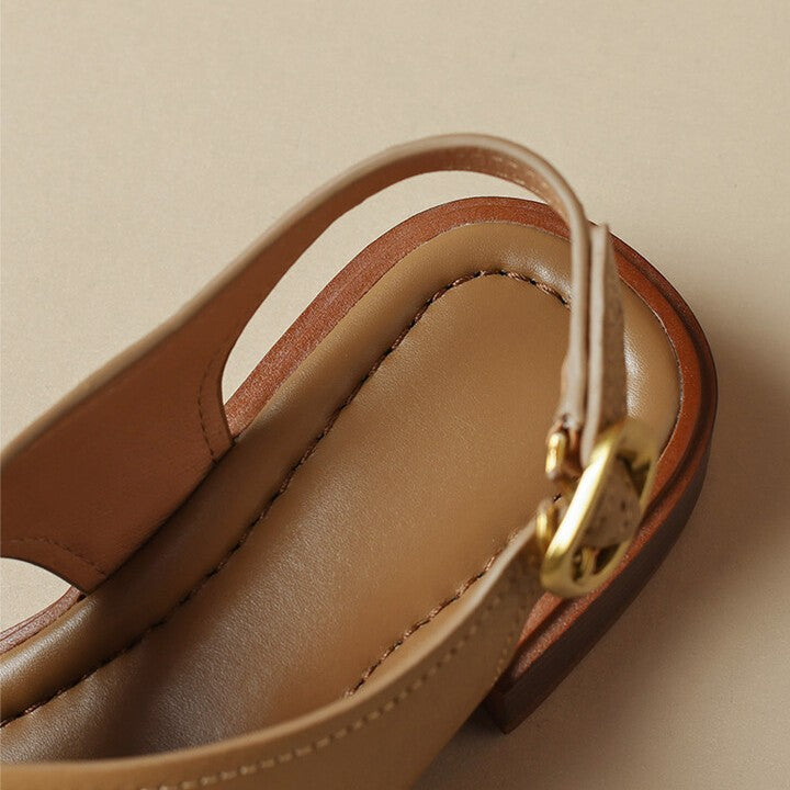 Serene Crossband Leather Slingback Sandals