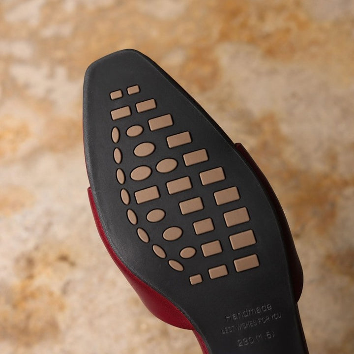 Noa Square-Toe Leather Mules